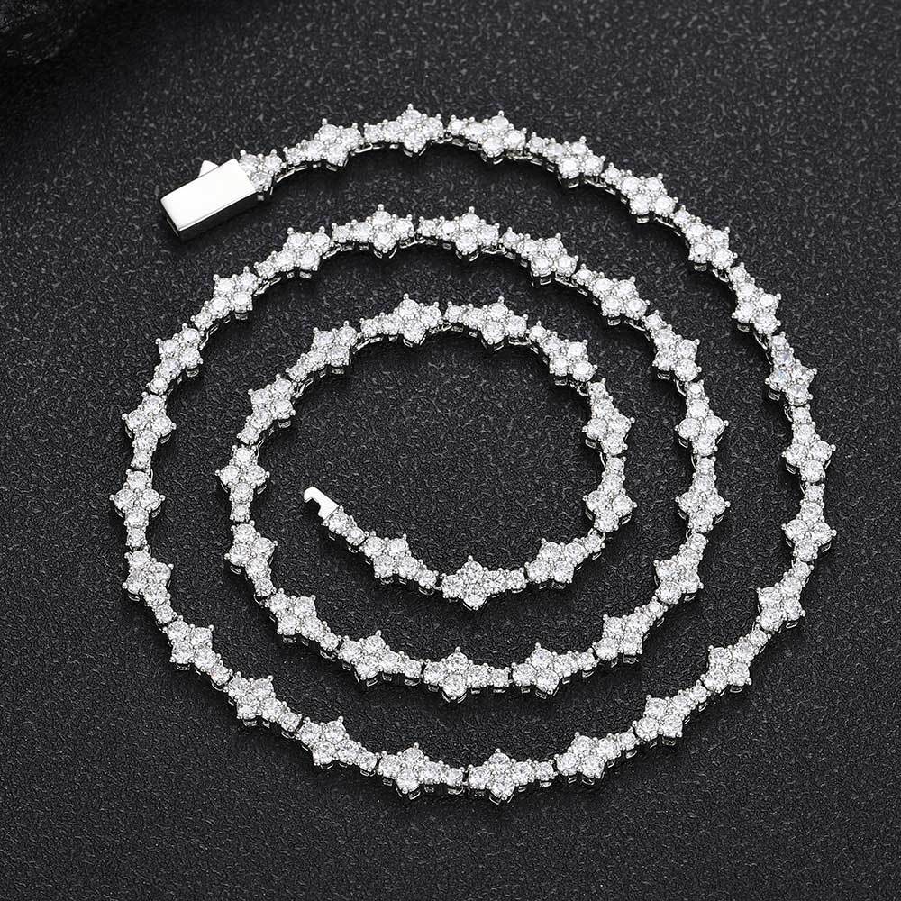 Zircon Flower Shaped Tennis Chain