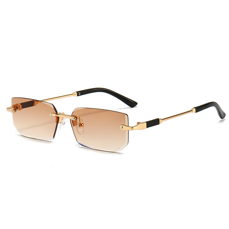 Rectangular Rimless Shade Sunglasses