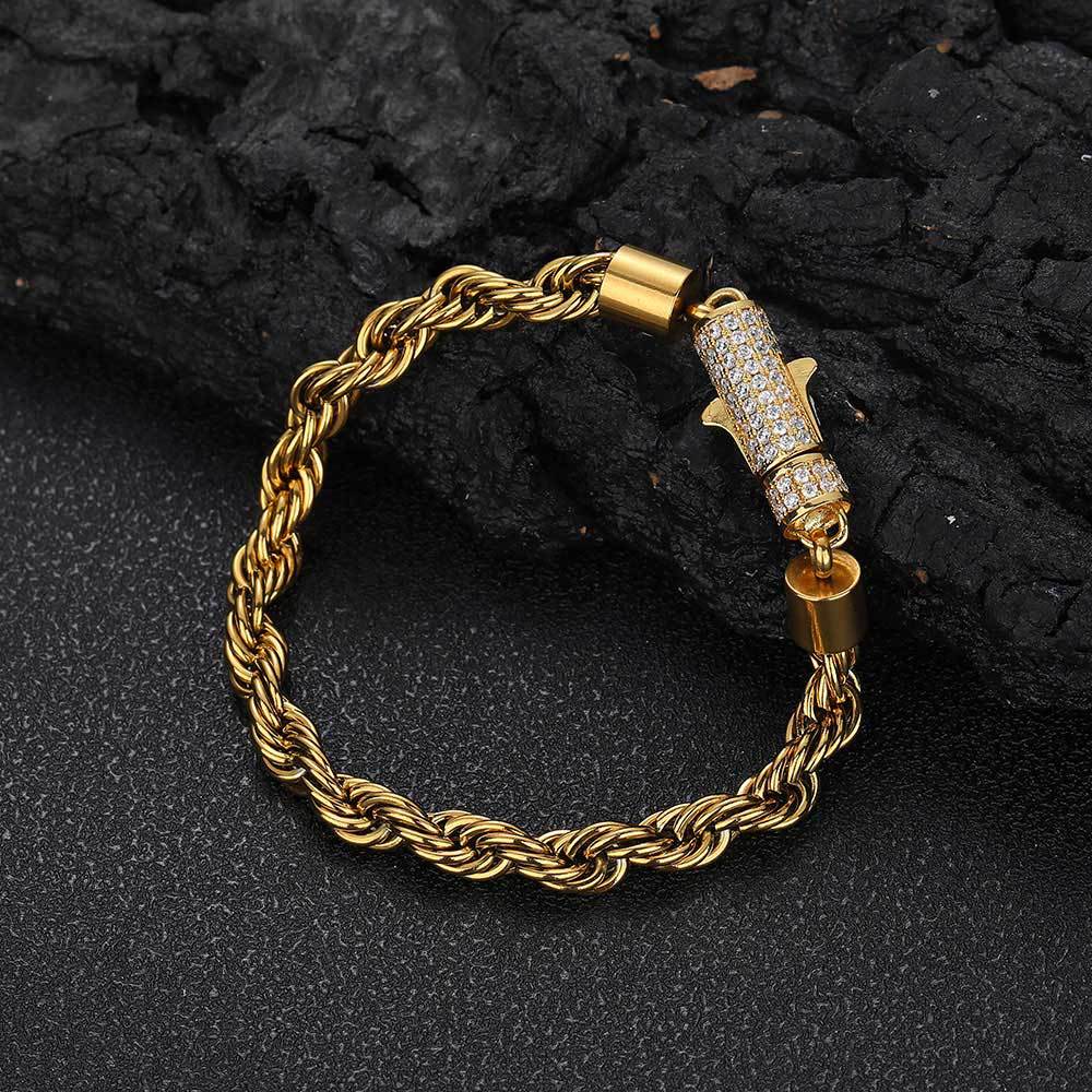 Iced Out Rope Bracelet