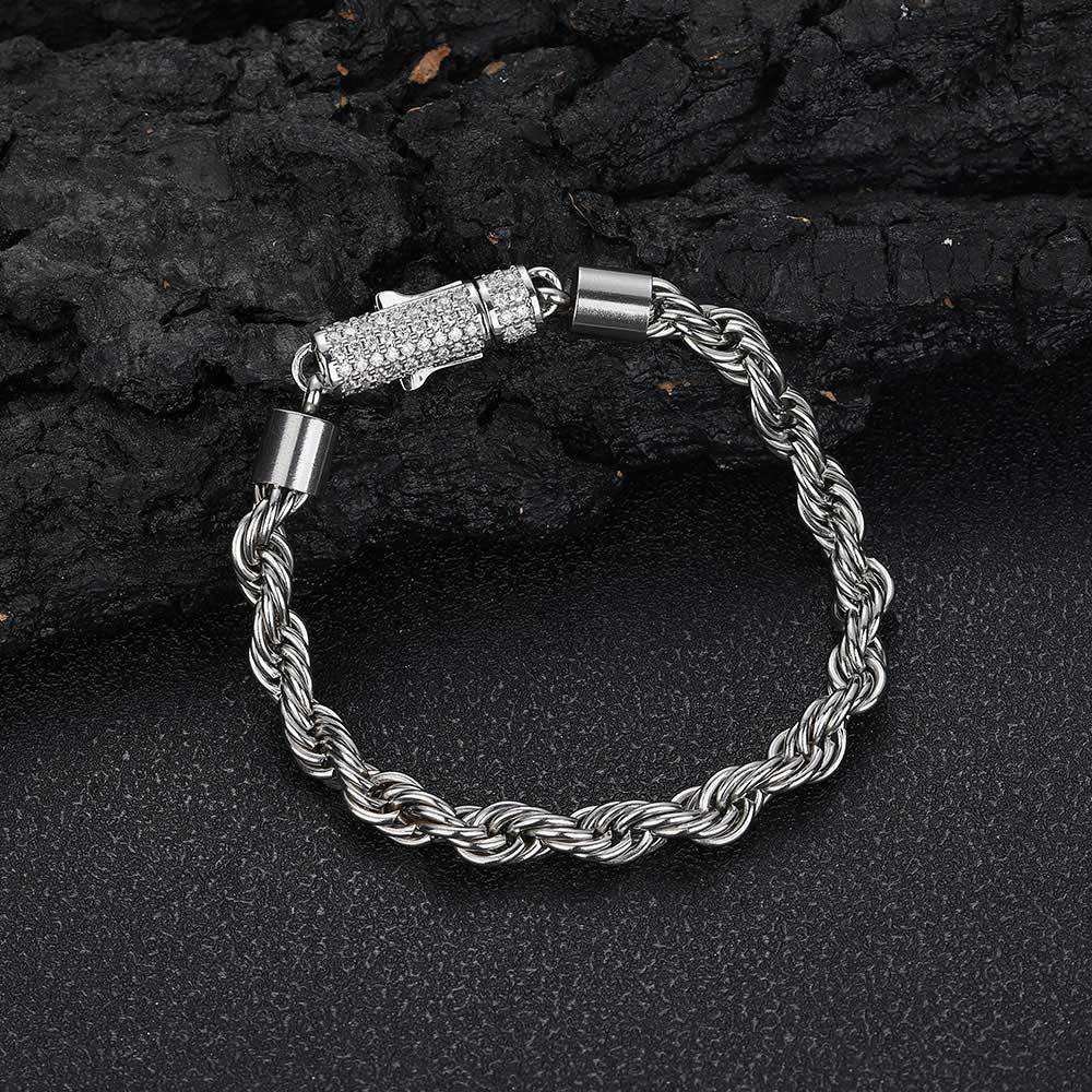 Iced Out Rope Bracelet