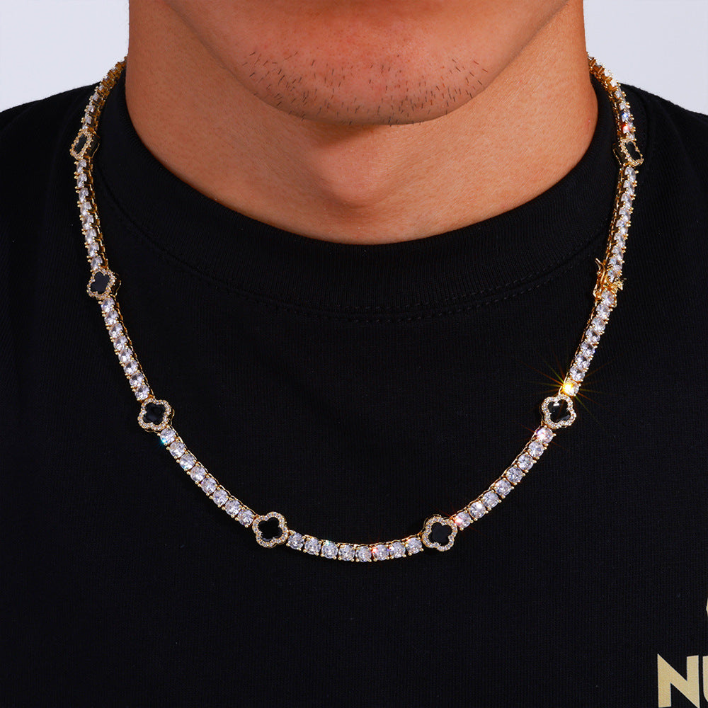 Iced Out Four Leaf Clover Tennis Chain