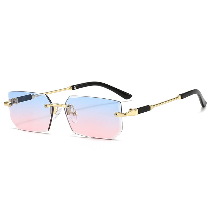 Rectangular Rimless Shade Sunglasses