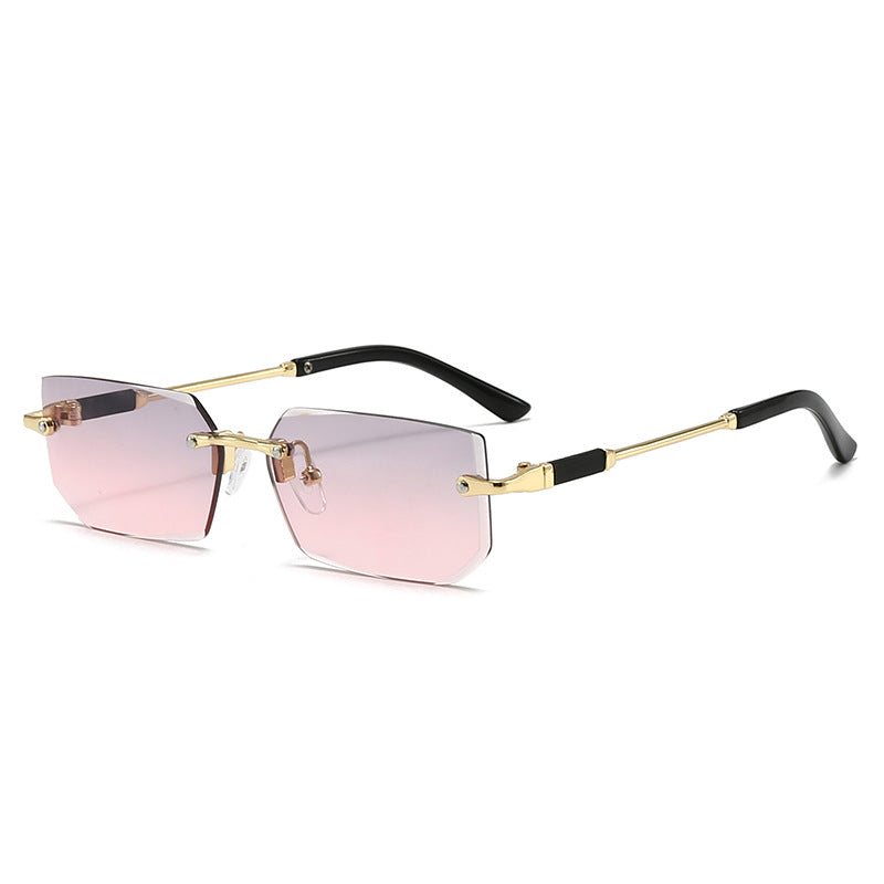 Rectangular Rimless Shade Sunglasses