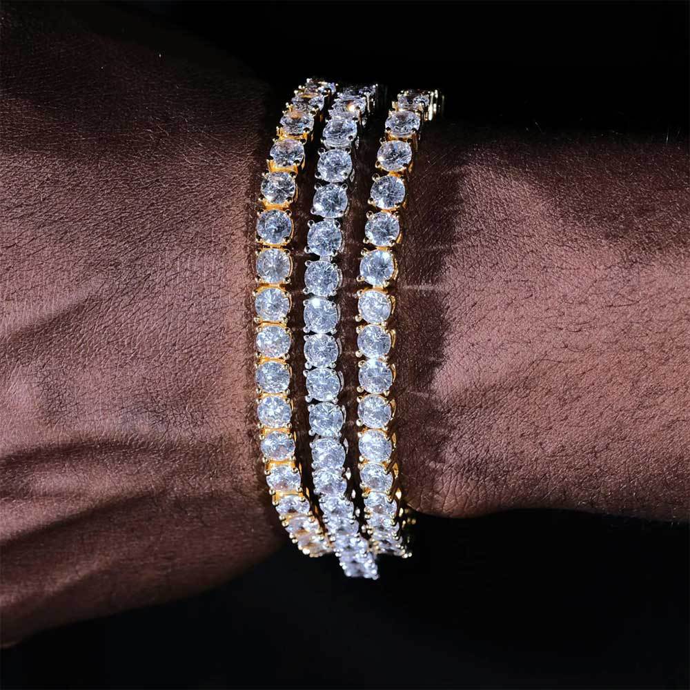 Round Cut Iced Out Tennis Bracelet