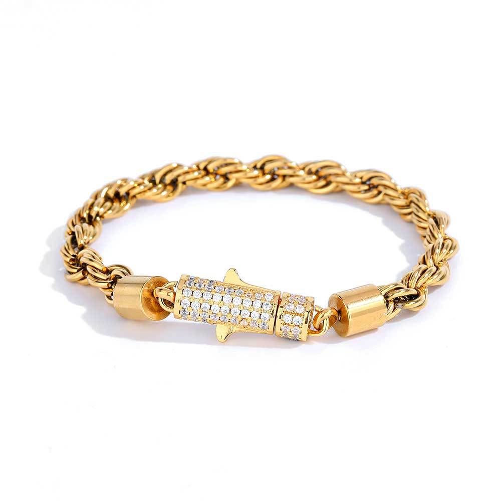 Iced Out Rope Bracelet