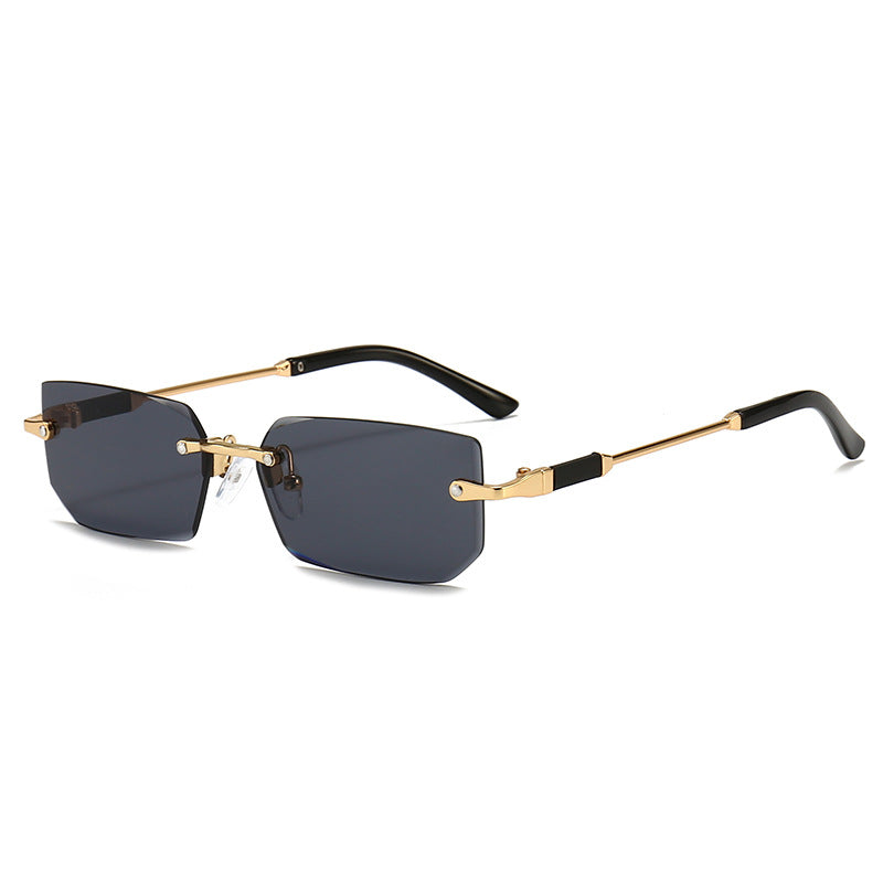 Rectangular Rimless Shade Sunglasses