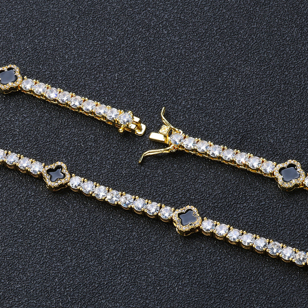 Iced Out Four Leaf Clover Tennis Chain