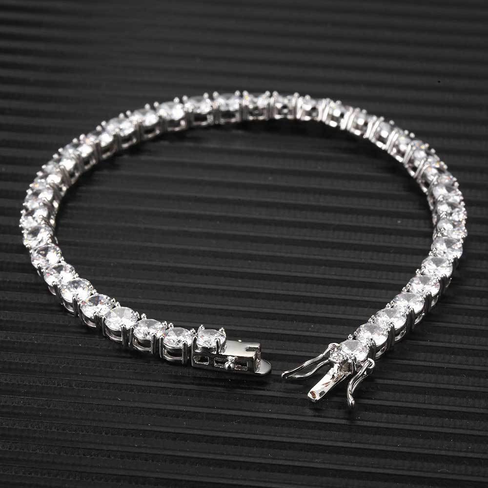 Round Cut Iced Out Tennis Bracelet