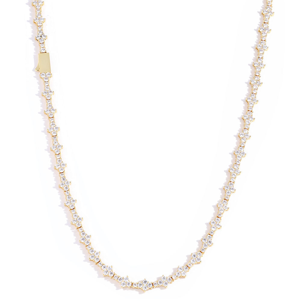 Zircon Flower Shaped Tennis Chain