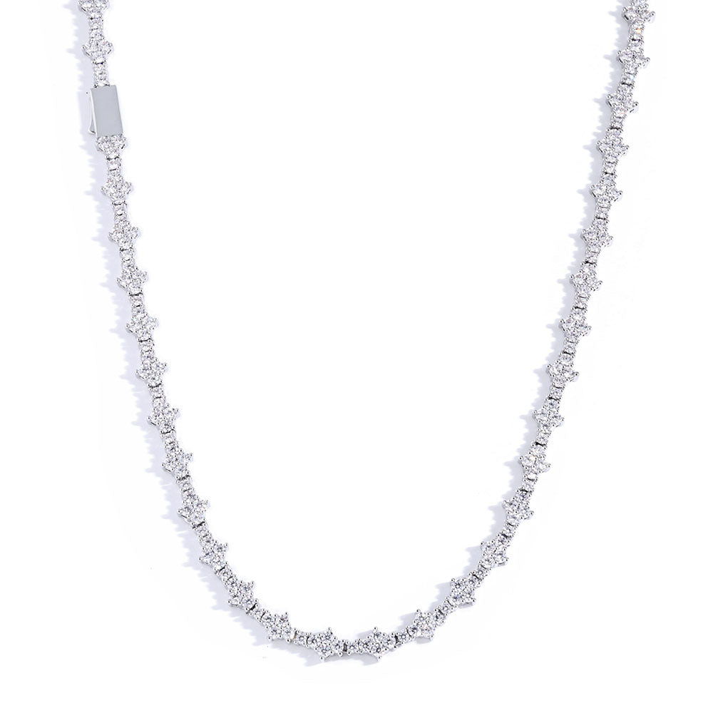 Zircon Flower Shaped Tennis Chain