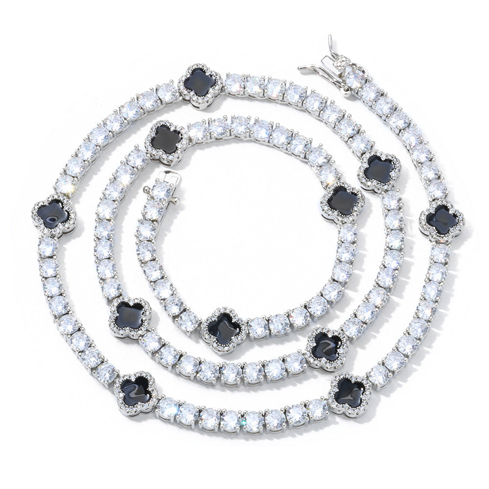 Iced Out Four Leaf Clover Tennis Chain