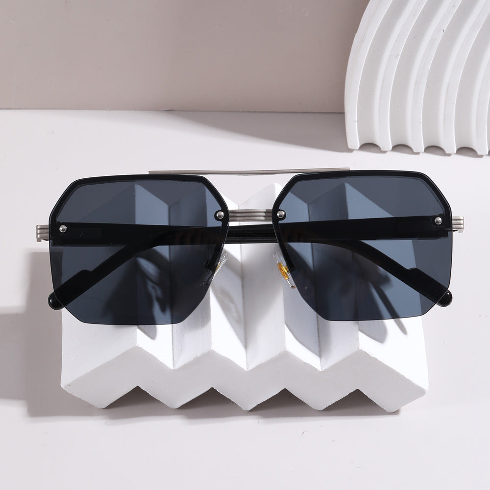Square Semi Rimless Sunglasses