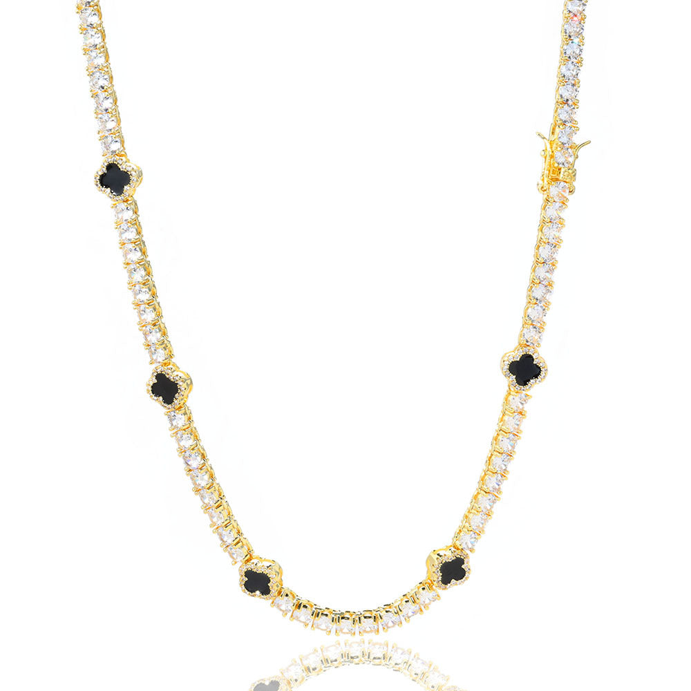 Iced Out Four Leaf Clover Tennis Chain