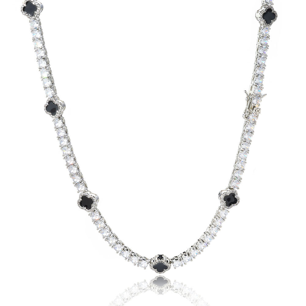 Iced Out Four Leaf Clover Tennis Chain