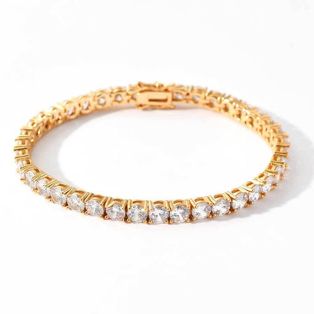 Round Cut Iced Out Tennis Bracelet