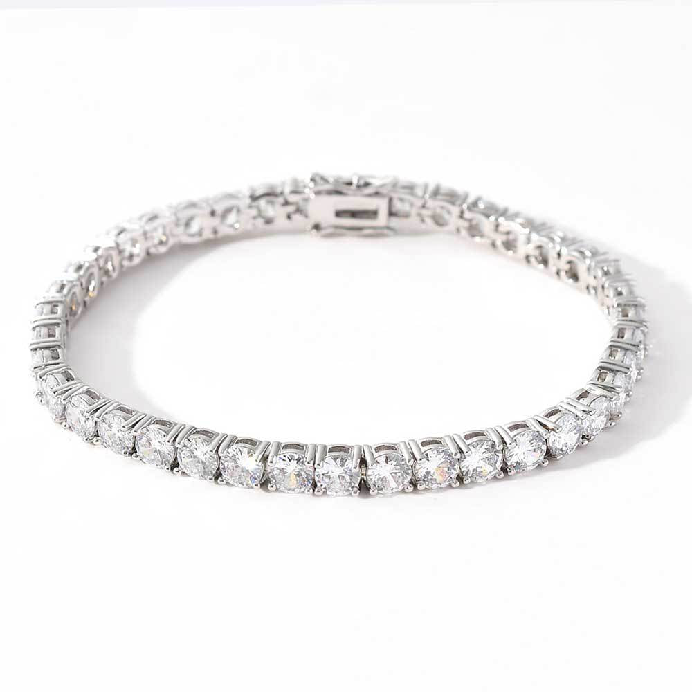 Round Cut Iced Out Tennis Bracelet