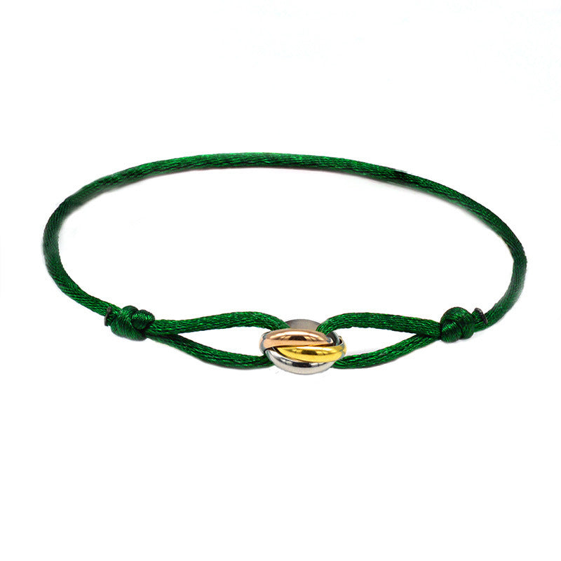 3 Metal Buckle Adjustable Rope Bracelet