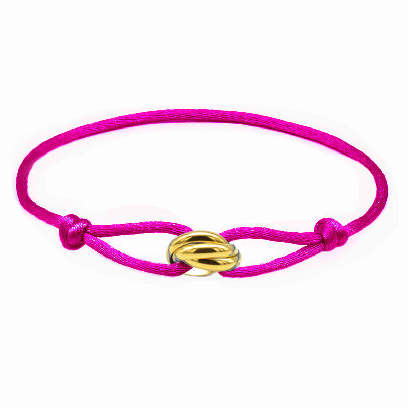 3 Metal Buckle Adjustable Rope Bracelet
