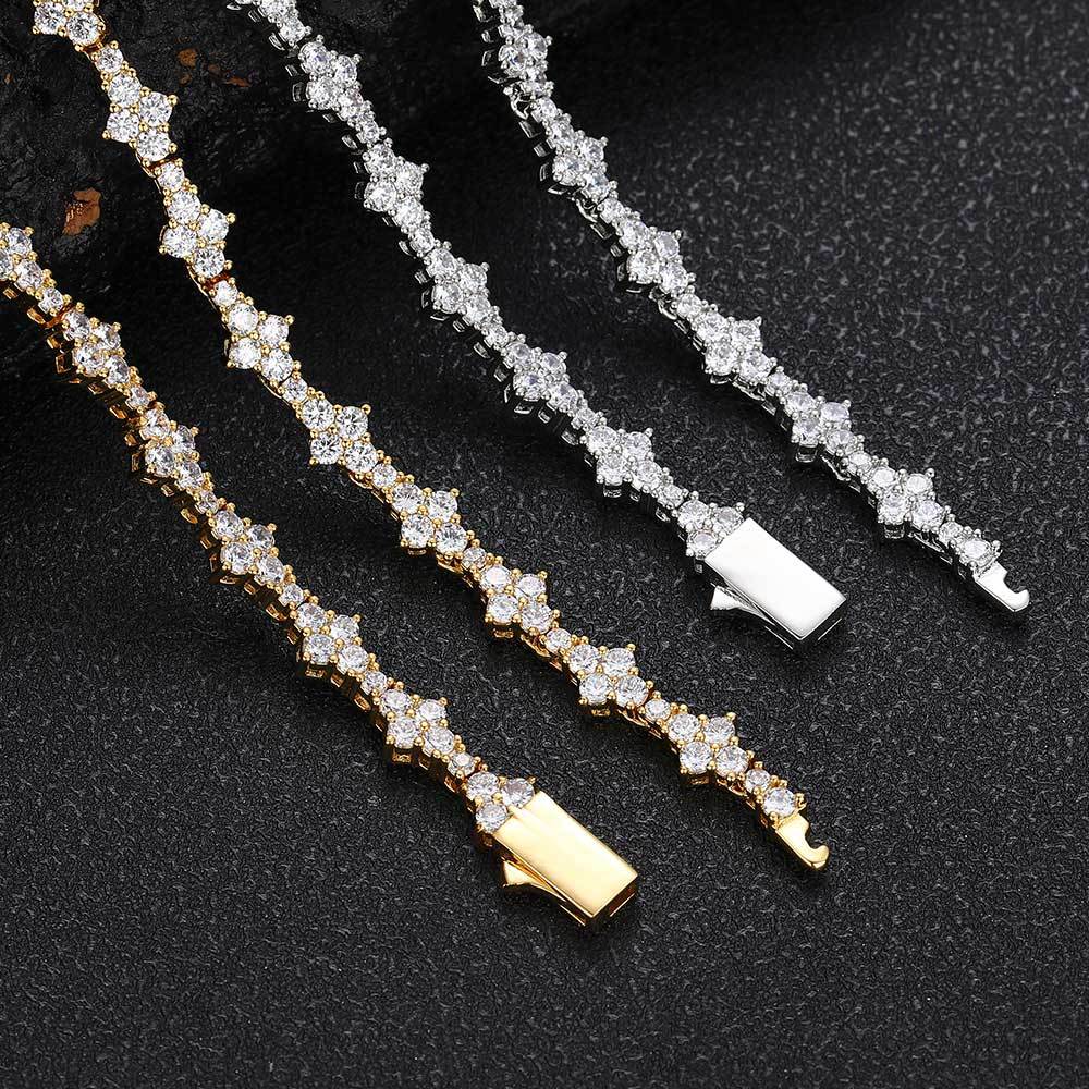 Zircon Flower Shaped Tennis Chain