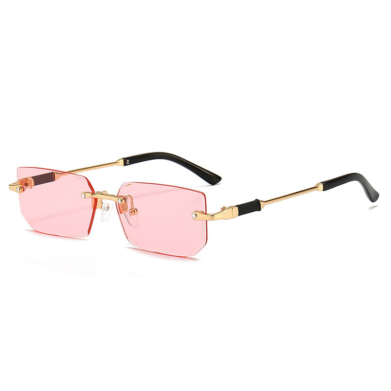 Rectangular Rimless Shade Sunglasses