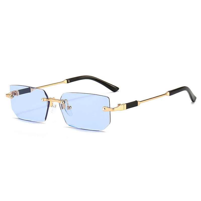 Rectangular Rimless Shade Sunglasses