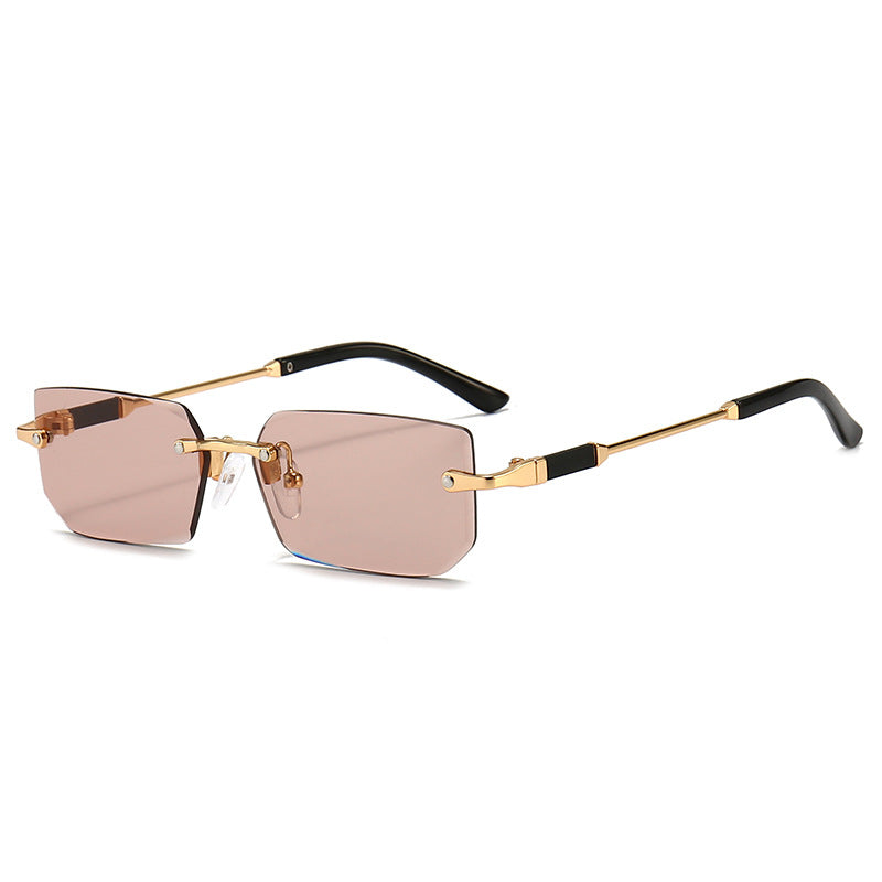 Rectangular Rimless Shade Sunglasses