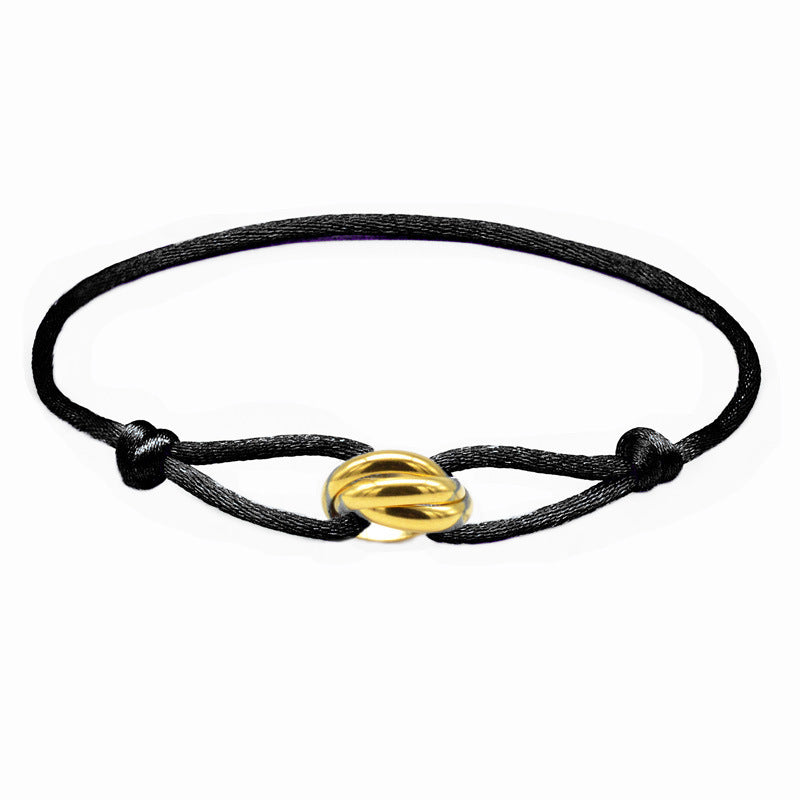 3 Metal Buckle Adjustable Rope Bracelet