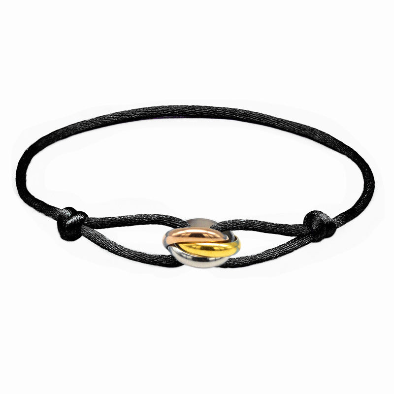 3 Metal Buckle Adjustable Rope Bracelet