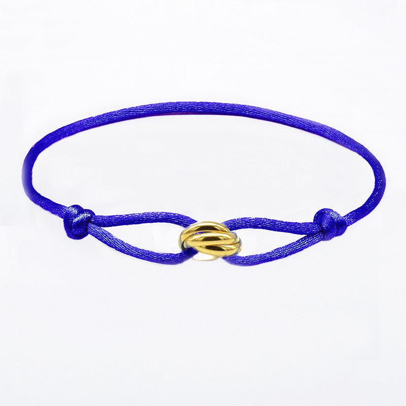 3 Metal Buckle Adjustable Rope Bracelet