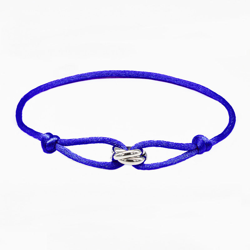 3 Metal Buckle Adjustable Rope Bracelet