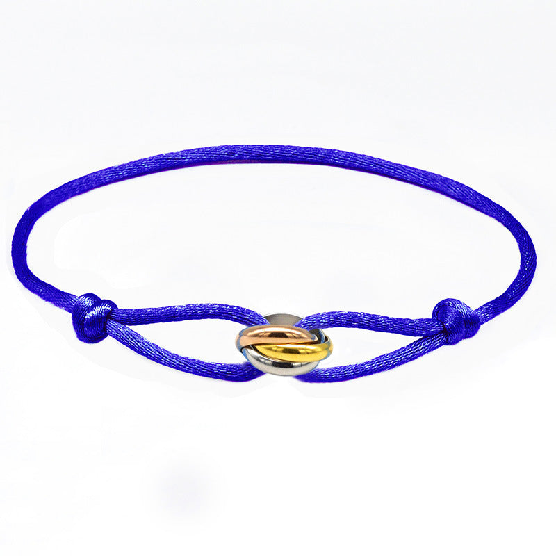 3 Metal Buckle Adjustable Rope Bracelet