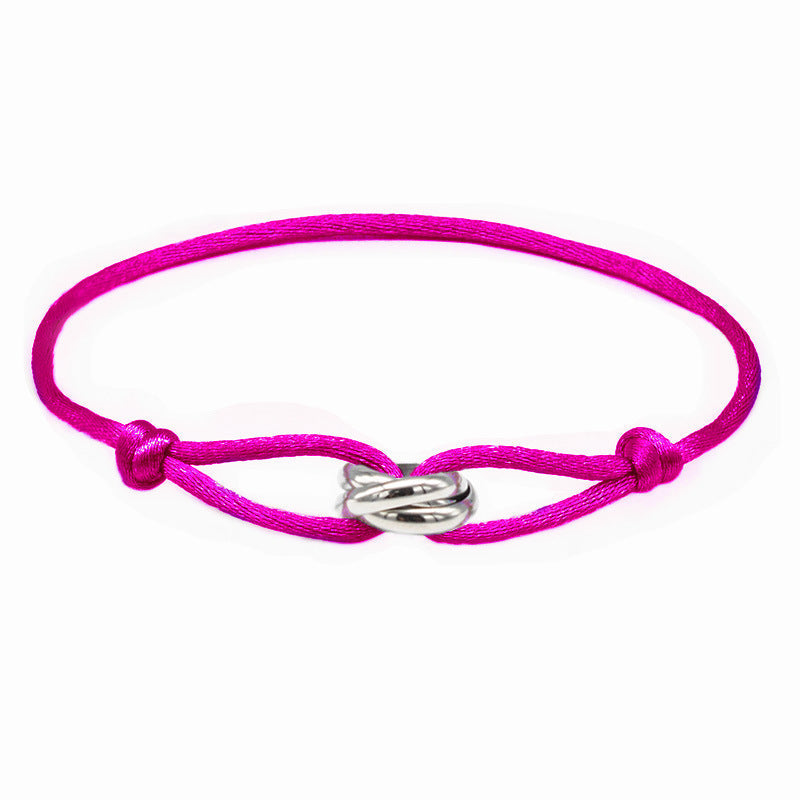 3 Metal Buckle Adjustable Rope Bracelet