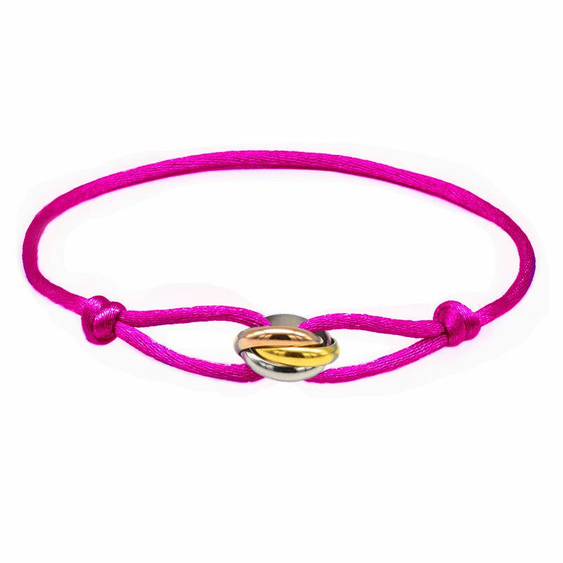 3 Metal Buckle Adjustable Rope Bracelet