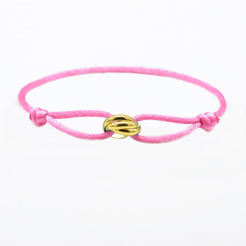 3 Metal Buckle Adjustable Rope Bracelet