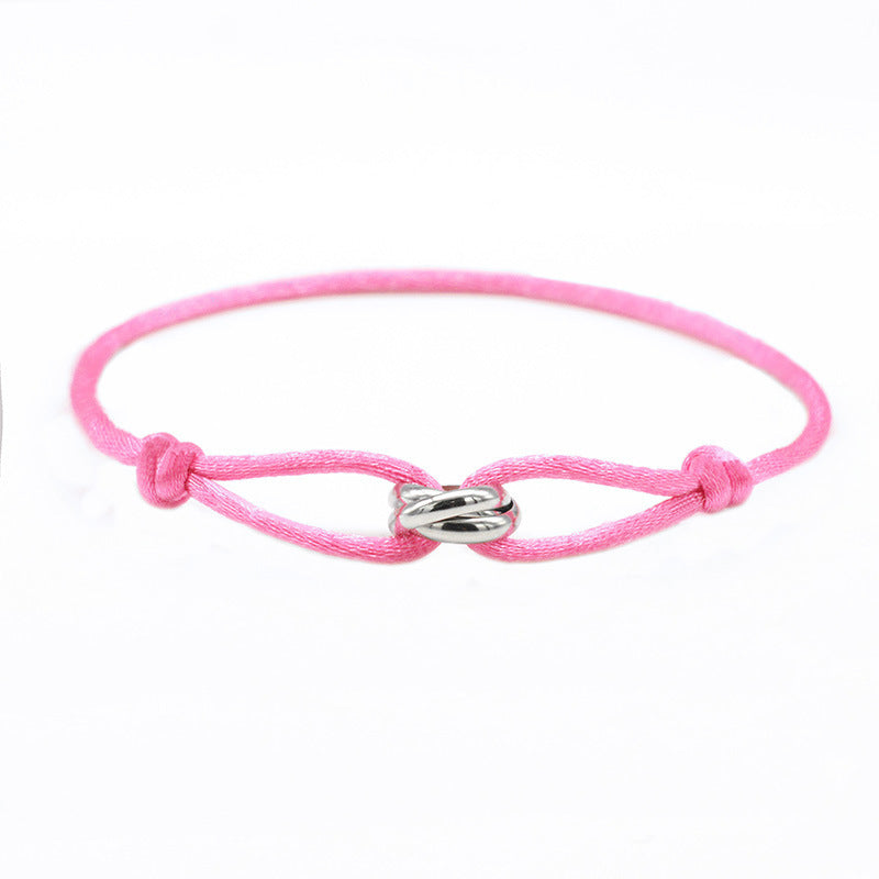 3 Metal Buckle Adjustable Rope Bracelet