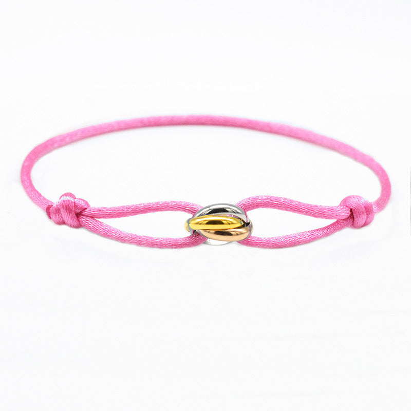 3 Metal Buckle Adjustable Rope Bracelet