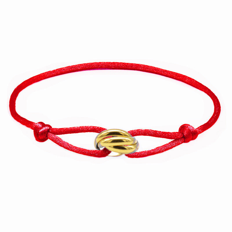 3 Metal Buckle Adjustable Rope Bracelet