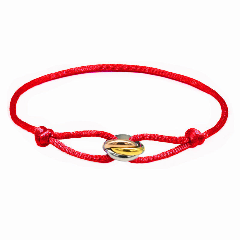 3 Metal Buckle Adjustable Rope Bracelet