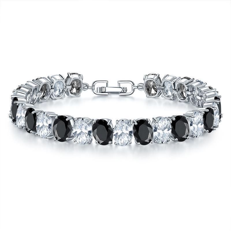 Silver Oval Zirconia Bracelet