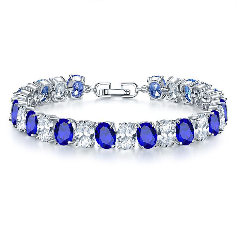 Silver Oval Zirconia Bracelet