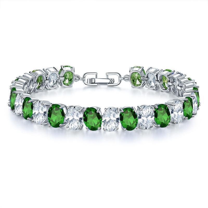 Silver Oval Zirconia Bracelet
