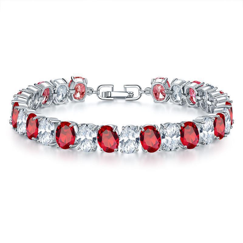 Silver Oval Zirconia Bracelet