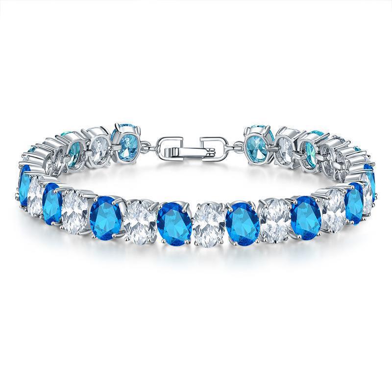 Silver Oval Zirconia Bracelet