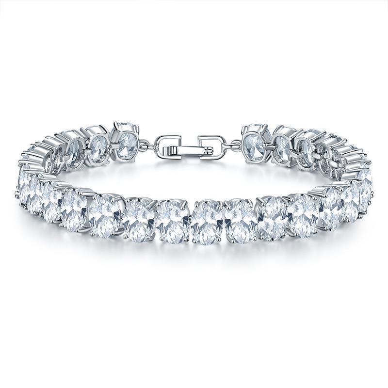Silver Oval Zirconia Bracelet