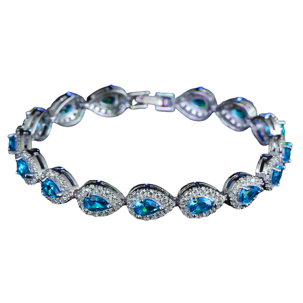 Silver Teardrop Shape Bracelet