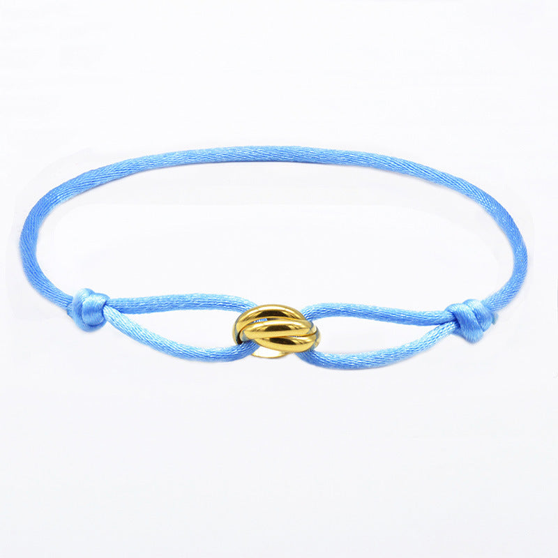 3 Metal Buckle Adjustable Rope Bracelet
