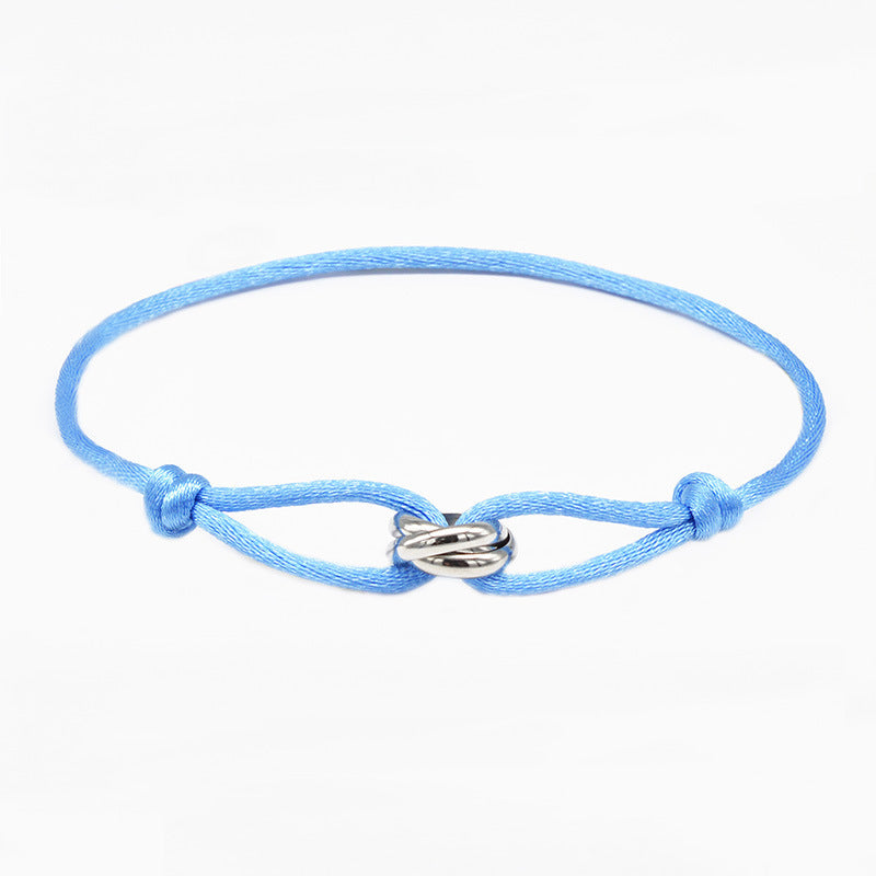 3 Metal Buckle Adjustable Rope Bracelet