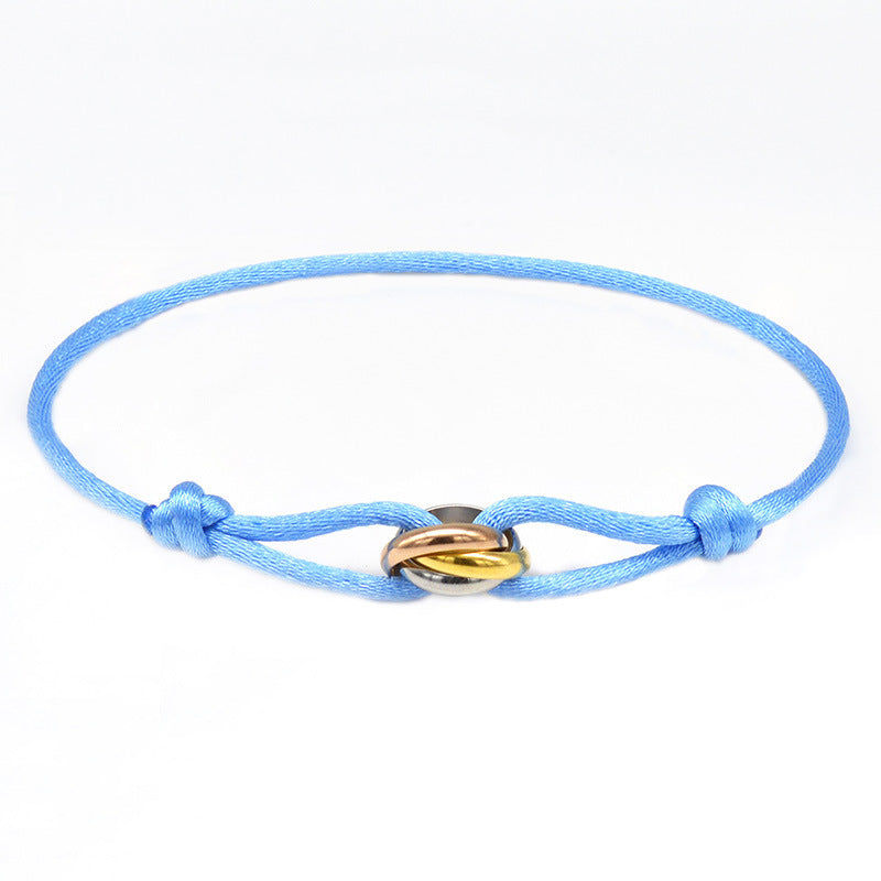 3 Metal Buckle Adjustable Rope Bracelet