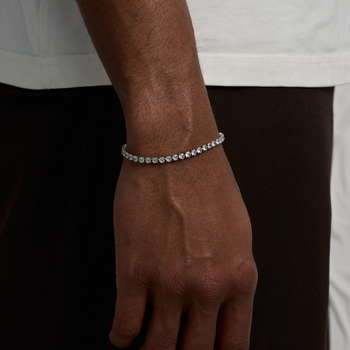 Tennis White Bracelet (Silver)
