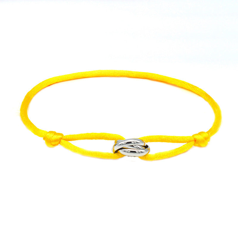 3 Metal Buckle Adjustable Rope Bracelet